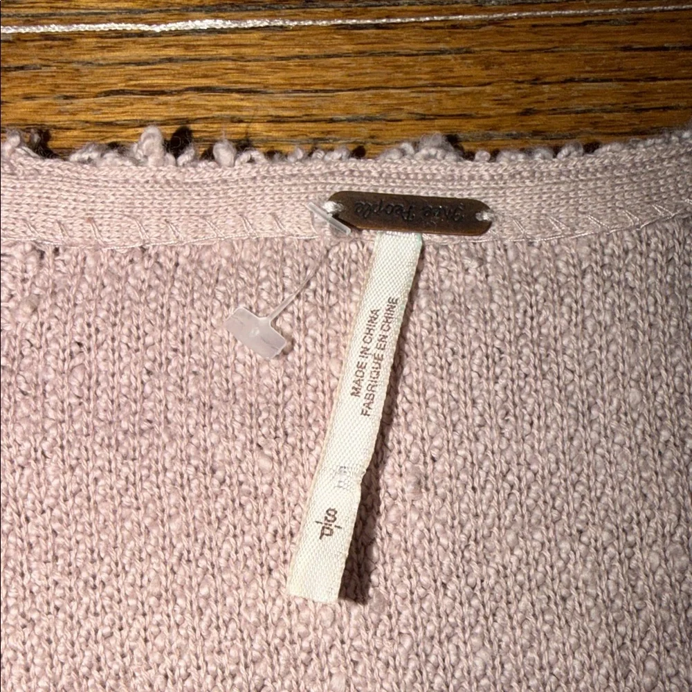 Free People Blush V-Neck Cropped Cotton Knit Sweater Size S - Picture 2 of 5